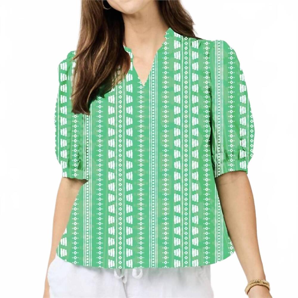 NEW MARY SQUARE colette heritage stitch top in green